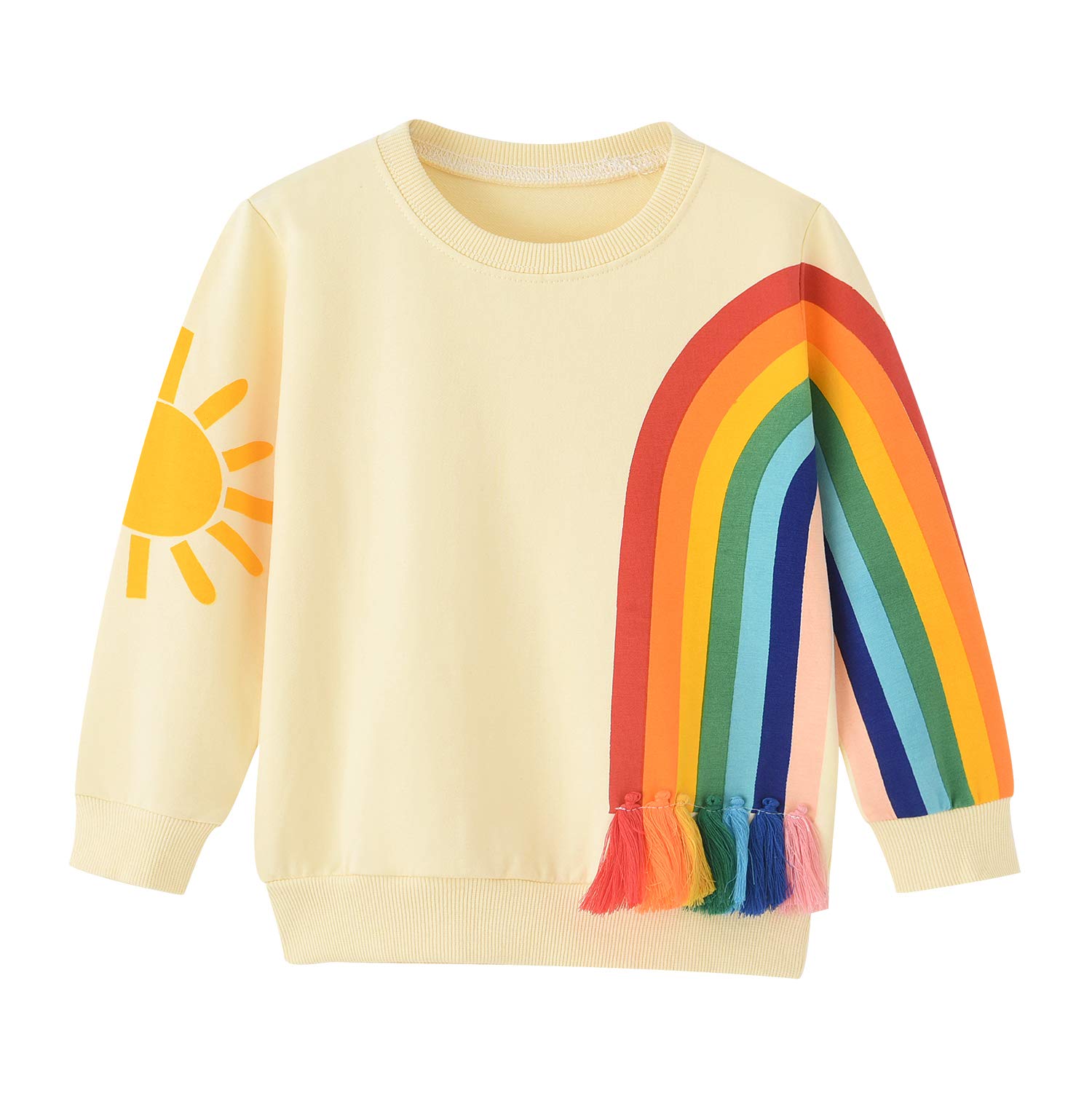 Biniduckling Baby Rainbow Long Sleeve Shirt For Girls Sweatshirt 18 Months