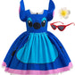 ZKR Lilo Costume Hawaiian Dress for Girls Kids Halloween Cospay Outfit With Flower Hair Clips and Sunglasses 9-10Y (140)