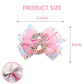 Birthday Hair Clips For Baby Girls - 2Pc Pink Sprinkle Bow Hair Clips For 3Rd Birthday Glitter Ice Cream Baby Bow Party Decorati