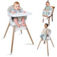 9 in 1 Convertible Baby High Chair with Booster, Wooden Highchair for Babies and Toddlers with Adjustable Tray & 5-Point Harness