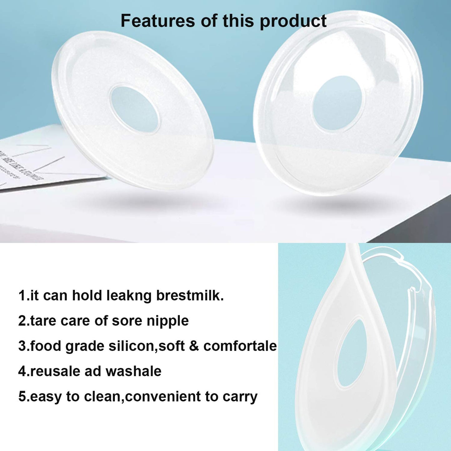 Breast Shells Milk Saver,2 Pack Breast Pump,Breastmilk Collector,Milk Anti-Flow Out,Protect Sore Nipples,Bpa-Free Flexible Food