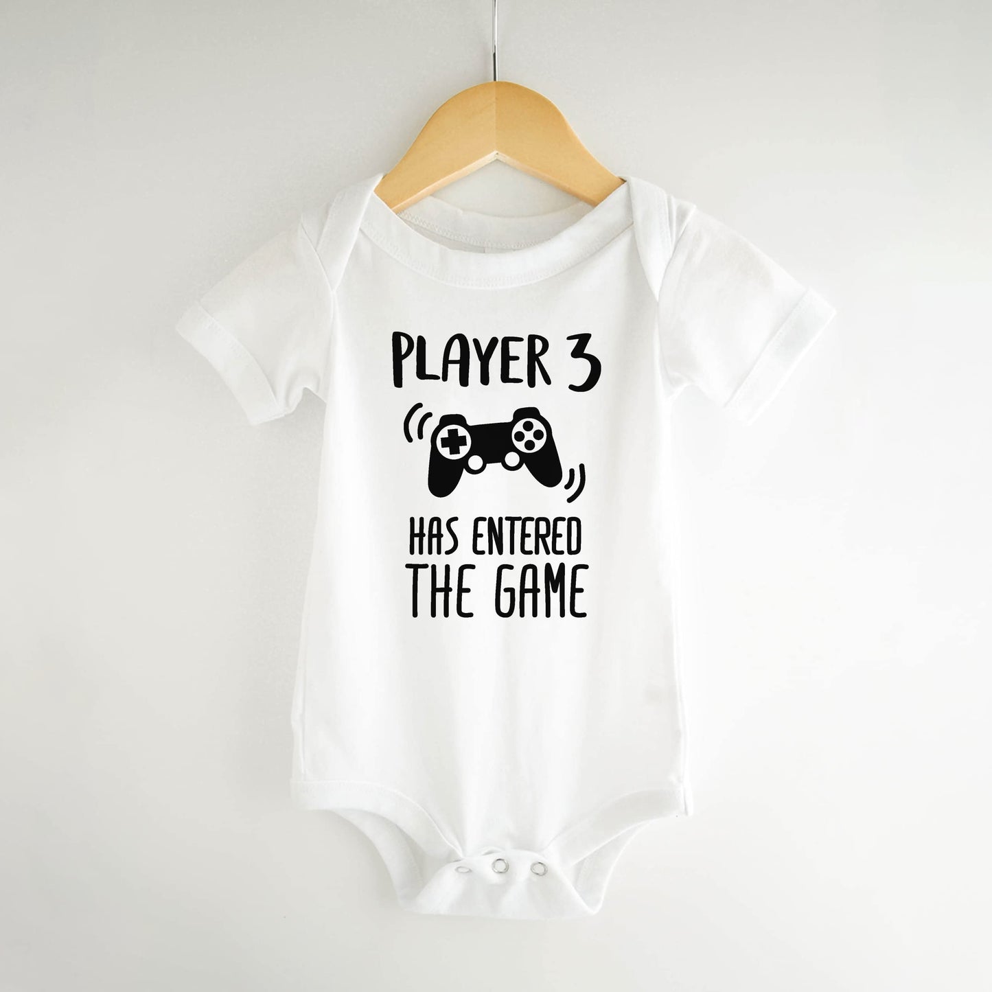 Bump And Beyond Designs Baby-Boys Funny Gamer Pregnancy Announcement For Dad And Grandparents Gift Leotard White, 0-3 Months