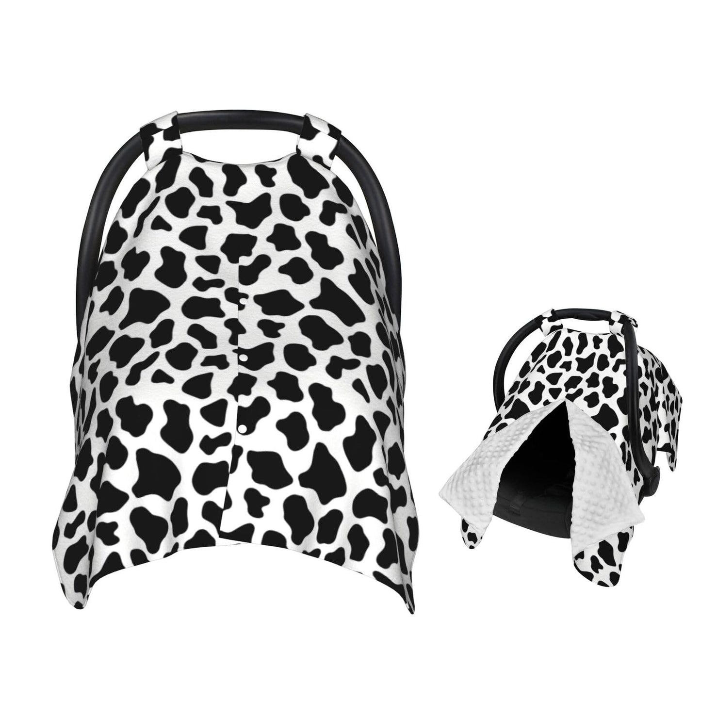 Muishi White and Black Leopard Pattern Print Baby Car Seat Canopy Nursing Cover for Newborn Car Seat Breastfeeding Covers Blanke
