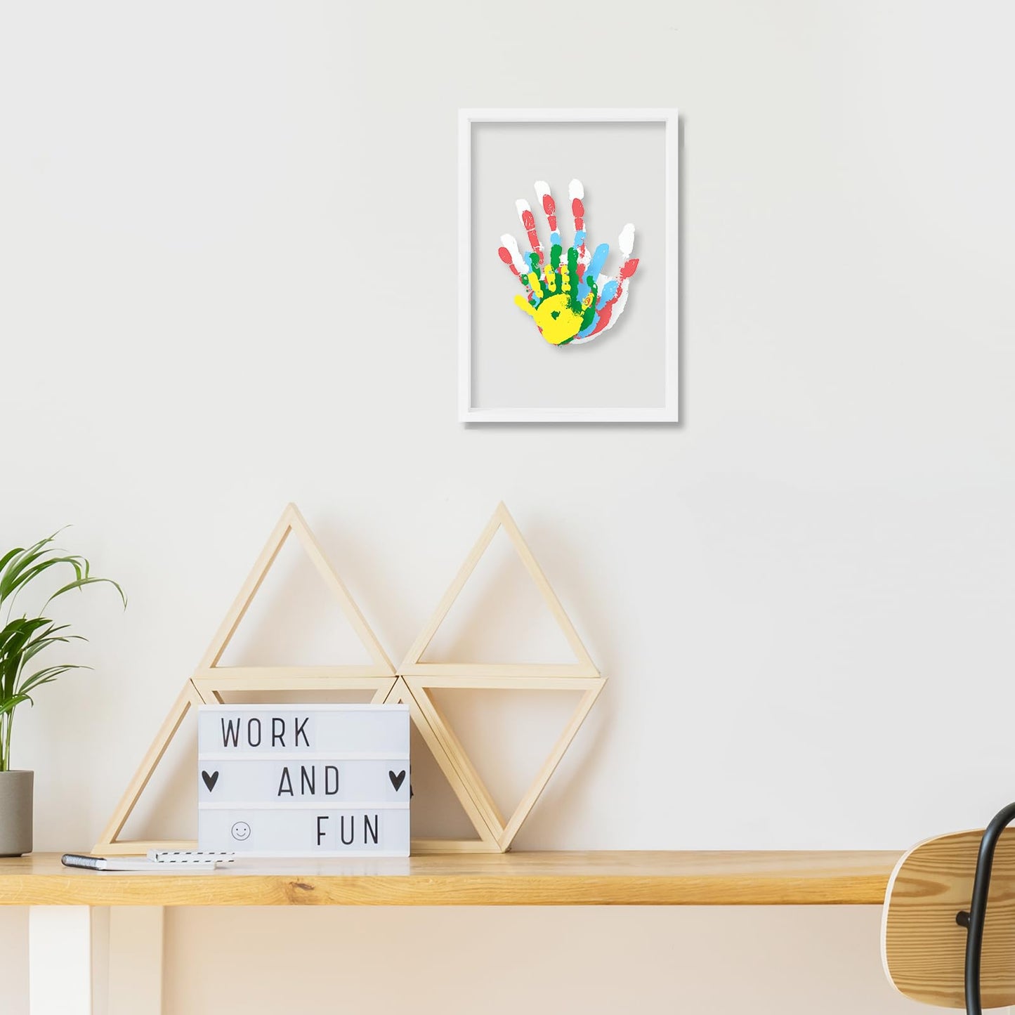 Family Handprint Kit - Diy Handmade Keepsake Wooden Frame - Family Gifts - Gift For New And Expecting Parents, Includes 5 Non-To