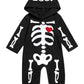 Singcoco Halloween Baby Boys Girls Skull Skeleton Costume Romper With Hat (Black, 12-18 Months)