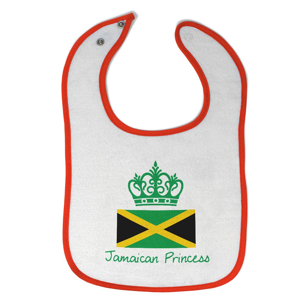 Toddler & Baby Bibs Burp Cloths Princess Jamaican Princess Crown Countries Cotton Baby Items For Baby Girl & Boy White Orange De