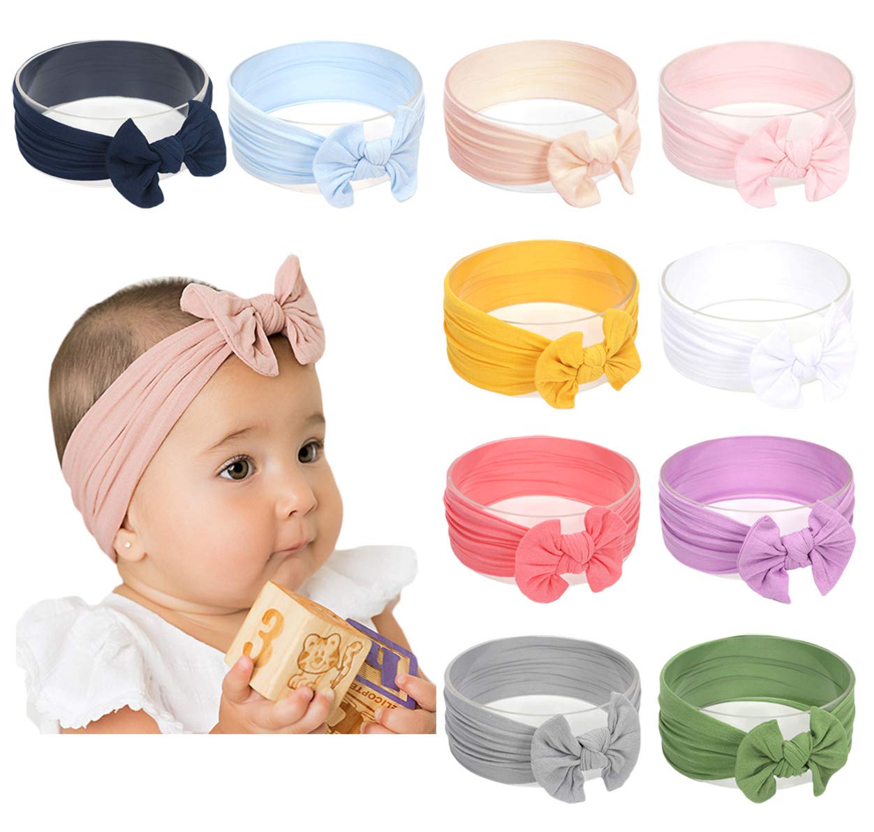 Baby Girl Nylon Headbands Newborn Infant Toddler Hairbands Knotted Children Soft Headwrap Hair Accessories