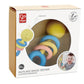 Hape Rattling Rings Teether | Movable Teething & Rattle Shake Toy for Babies, Soft Colors