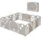 HAPPYMATY Baby Playpen, 18-Panel Foldable Play Pen for Babies and Toddlers, Indoor Outdoor Baby Fence with Sensory Play Panel, A