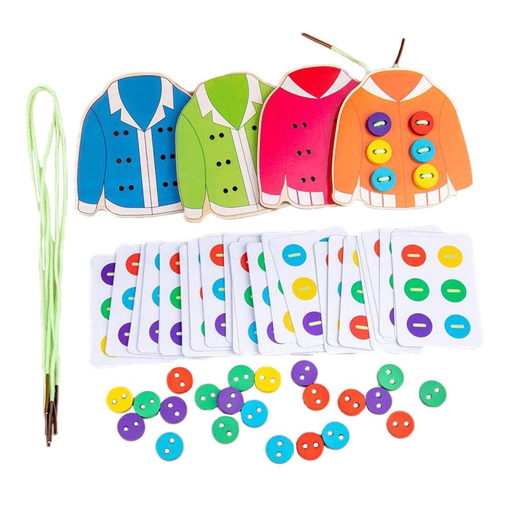 SAZDEKOR Busy Board Threading Lacing Children Early Educational Toys Lacing Sewing