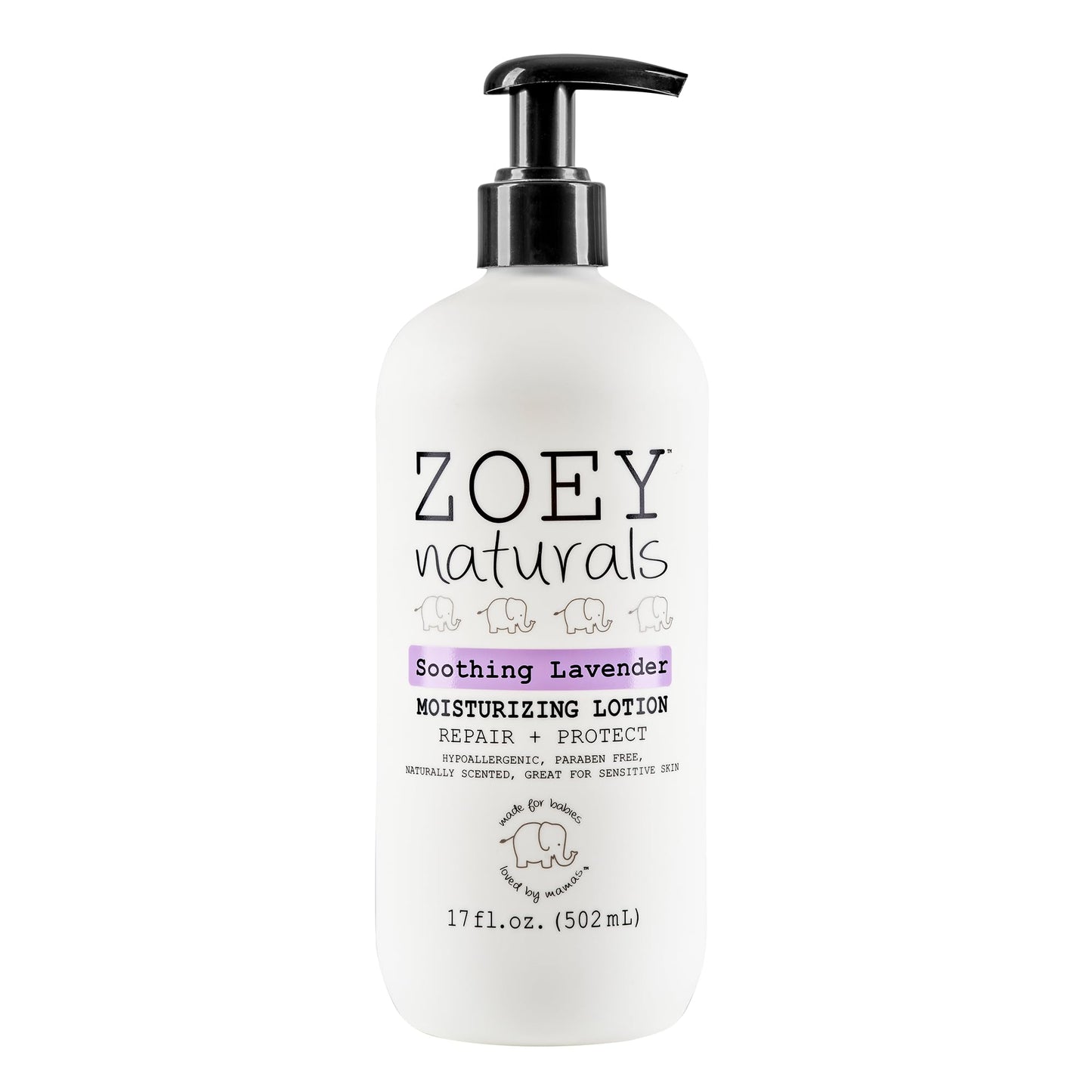 Zoey Naturals Lavender Moisturizing Lotion for Babies - Hypoallergenic, Gentle & Natural for Kids with Sensitive and Dry Skin - 