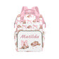 Workvalor Custom Cowgirl Baby Diaper Bag with Name - Personalized Nursing Travel Tote Backpack for Mom or Dad, Custom Name Baby 