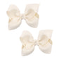 Koolgil Baby Girl's 2Pcs Cute 3 Inch Pure Color Bow-knot Hair Clip for Photography Travel Daily Life (Cream)