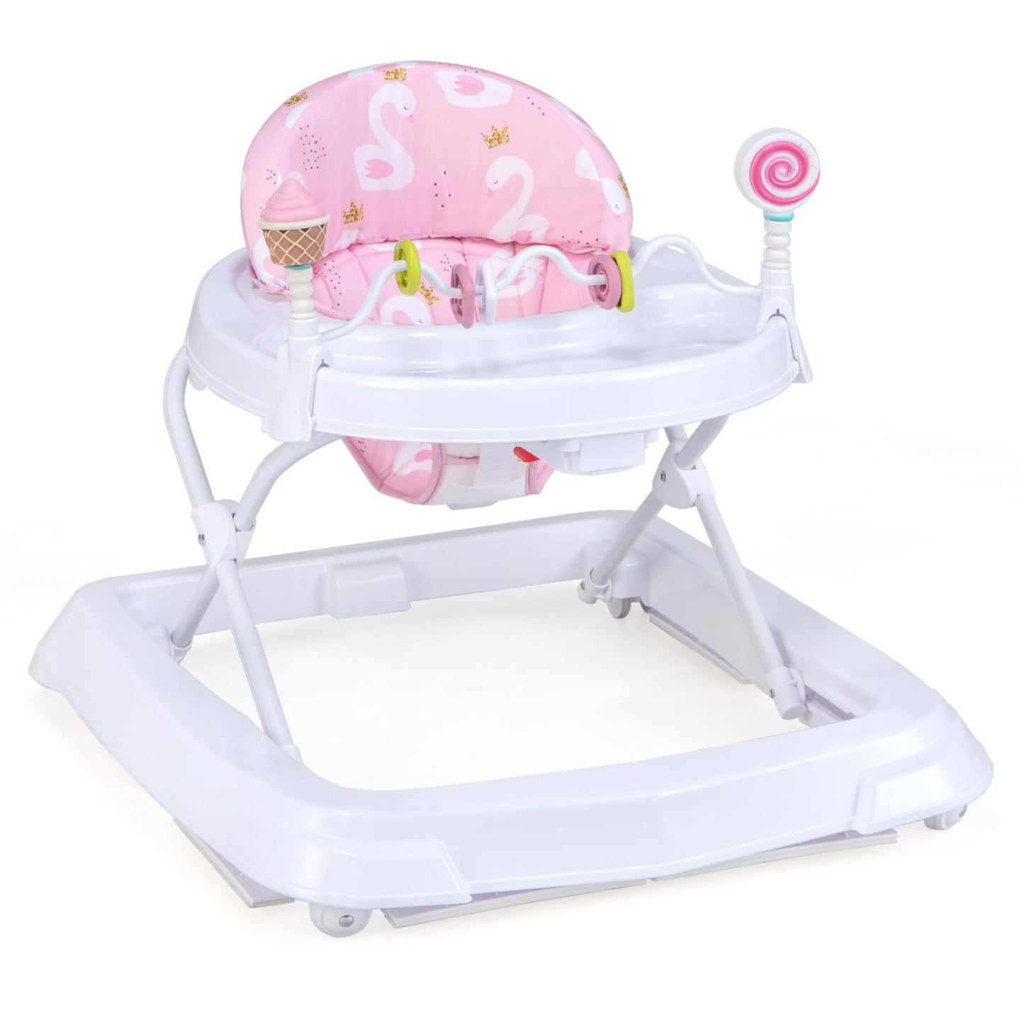 Honey Joy Baby Walker, Foldable Toddler Walker With Toys, Learning-Seated Or Walk-Behind For Boys And Girls, Adjustable Height,
