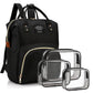 Diaper Bag With Organizing Pouches, Nappy Bags Handbag Multifunction Diaper Bag For Baby Care Travel Backpack Large Capacity Bla