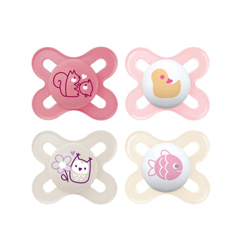 Mam Original Start Matte Newborn Baby Pacifier, Best Pacifier For Breastfed Babies, Girl, 0-3 Months (Pack Of 4)