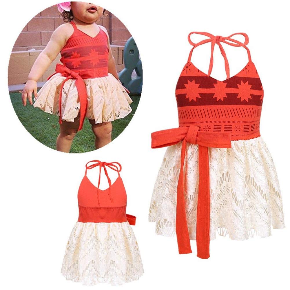 Lovely Mermaid Baby Girls Princess Dress Costume Onesie Romper Bodysuit Halloween Christmas Dress Up (E66,3-4T)