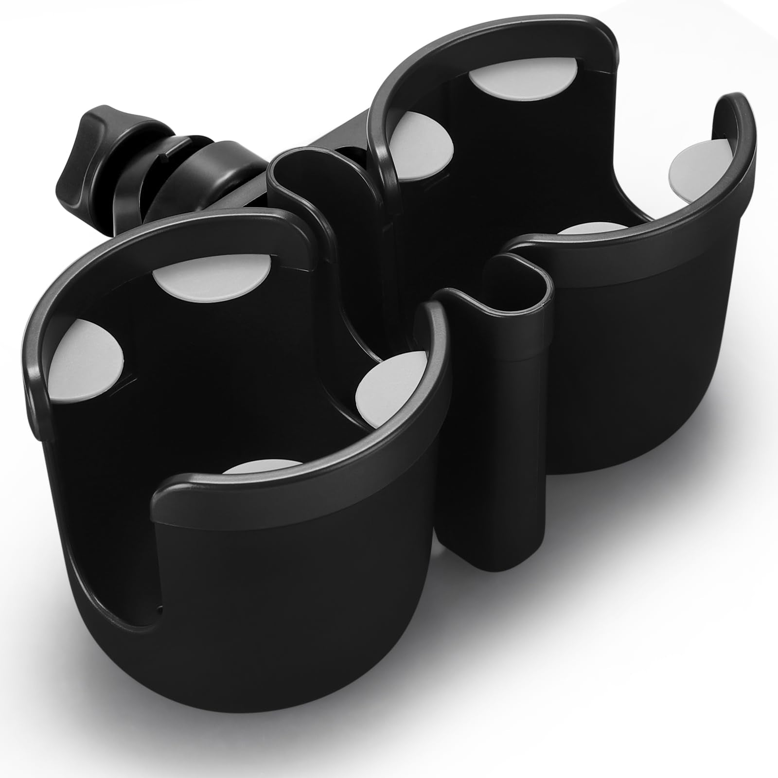 Accmor Stroller Cup Holder With Phone Holder, Universal Cup Holder For Uppababy Nuna Doona Strollers, 2-In-1 Bottle Phone Holder