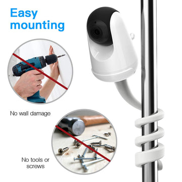 Tiuihu Baby Monitor Flexible Mount For Hipp Baby Monitor,Twist Versatile Mounting Kit For Vava/Hipp Baby Monitor