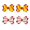 Danyarts 4PCS Baby Girl Hair Bow Clips Baseball and Softball Glitter Hair Bow Clips for Girls, Faux Leather Double Layer Sequin,
