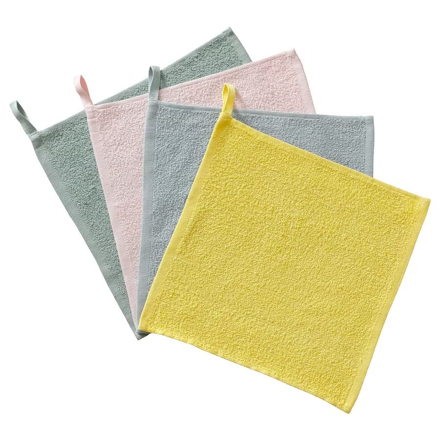 Ikea Washcloth, Mixed Colours 4 Pack(Pack of 2)