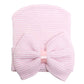 Zando Baby Girls Newborn Hospital Hat Baby Headwraps Cute Big Bows Infant Nursery Caps B Pink Bow & Black White & Blue & Pink On