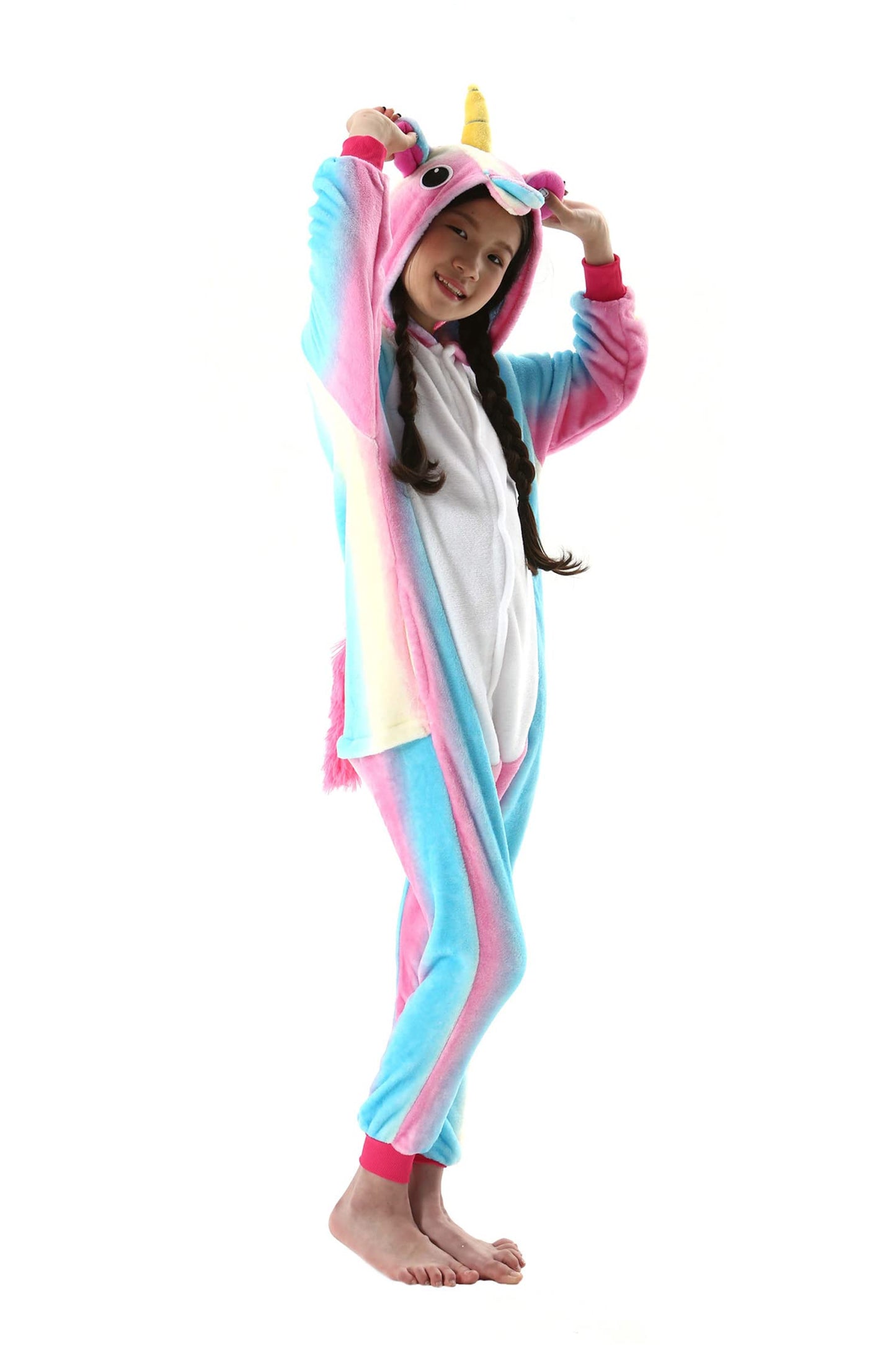 Atoz Onesie For Kids, Animal Pajamas Halloween Cosplay Costume For Girls Boys, Unicorn 8-9Y