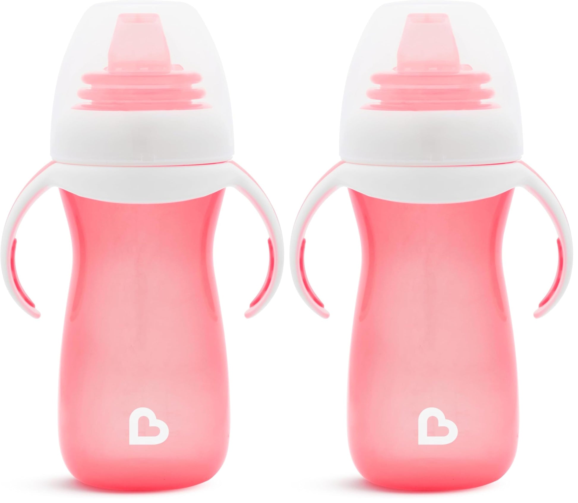 Munchkin Gentle Transition Sippy Cup with Trainer Handles, 10 Ounce, Pink (Pack of 2)