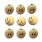 Alenybeby 50pcs 20mm Round Natural Wood Beads Laser Printing Smile face Beads Necklace Wooden Beads for Key Chain Jewelry Making