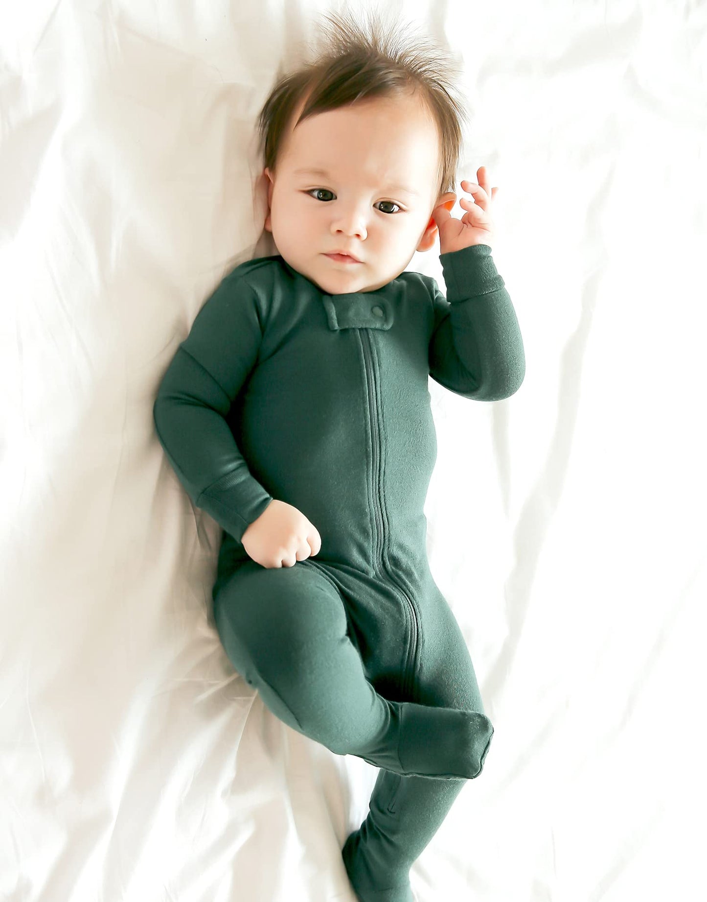 Vaenait Baby Toddler Boys Girls Solid Fotie Pajama Cozy Modal Green 3-6M