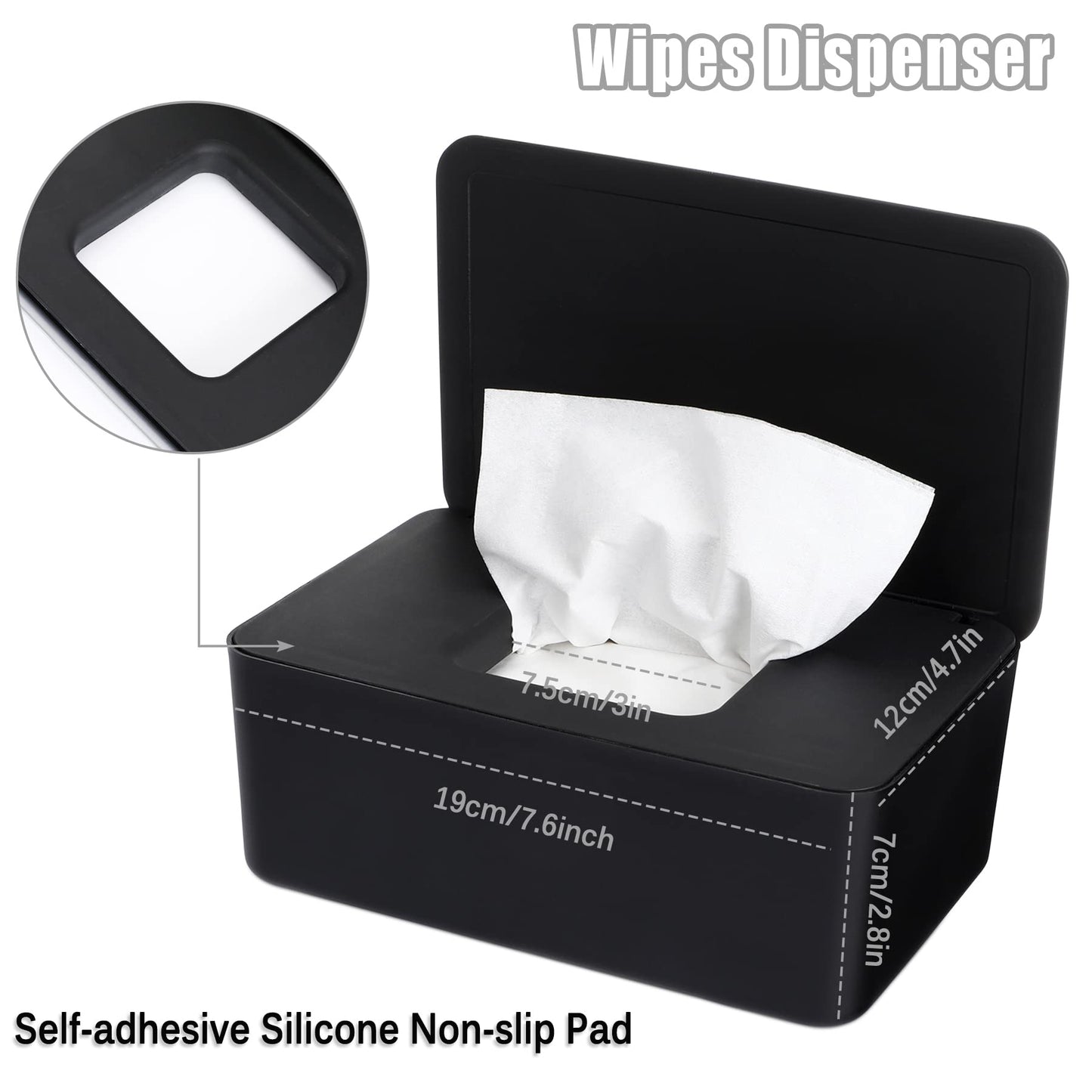 Novwang Wipes Dispenser, Baby Wipe Holder, Keeps Wipes Fresh, Refillable Wipe Container Baby Wipes Case For Bathroom Wipes Pouch