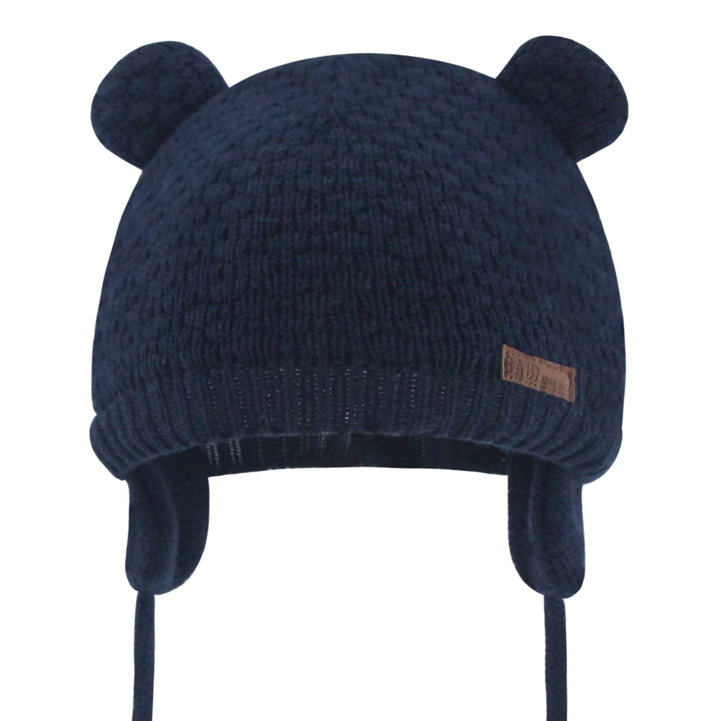 Duoyeree Kids Baby Hat Soft Warm Cable Knit Beanie Toddler Girl Fall Winter Hats Navy Blue
