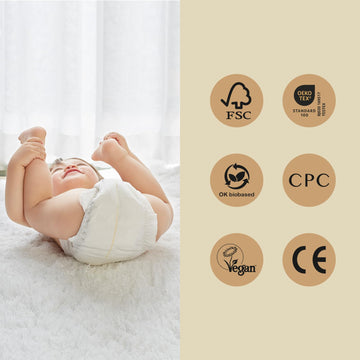 Eco Boom Diapers, Viscose From Bamboo Diapers, Natural Soft Disposable Nappies For Infant, Size 5 Suitable For 26 To 37Lb (X-Lar