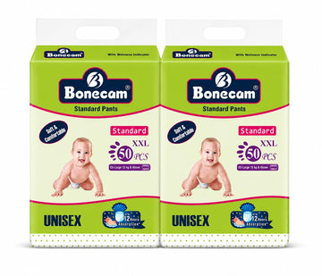 Bonecam Standard Pants Diapers Xxl, 50 Count Each (Pack Of 3), Total 150 Diapers, Unisex Baby Diaper Pants For 12 To 18 Kg Babie