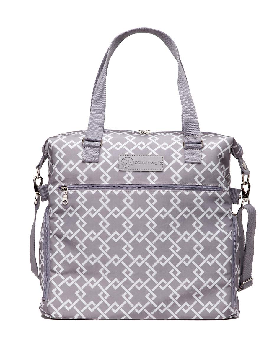 Sarah Wells Lizzy Breast Pump Bag - Compatible With Spectra, Medela, And More - Insulated Cooler Pocket (Grey)