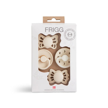 FRIGG Babys First Pacifier - Moonlight Sailing 4-Pack | Made in Denmark | BPA-Free (Cream, 0-6 Months)