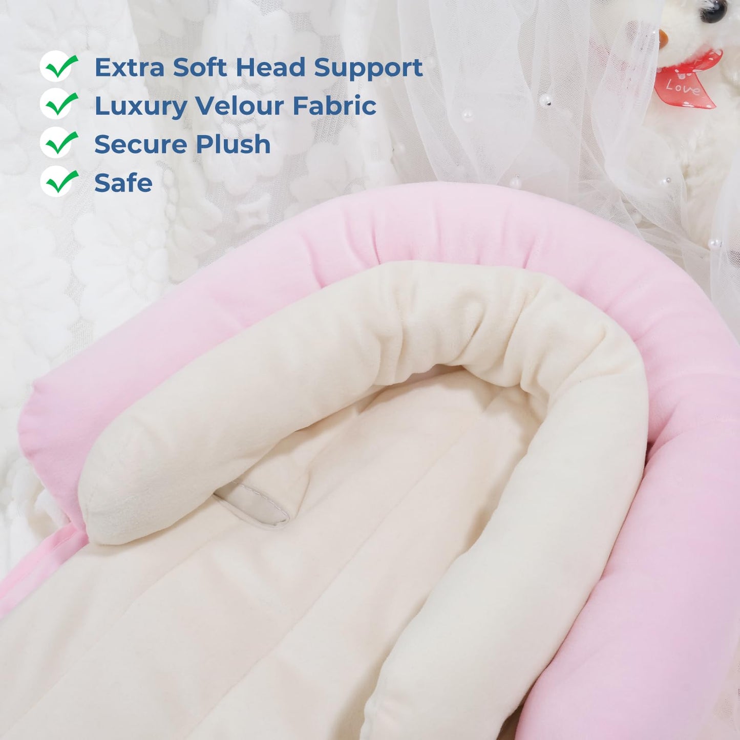 Coolbebe New 2-In-1 Babybody Supports For Baby Newborn Infants - Extra Soft Stroller Cushion Pads Car Seat Insert, Seasons, Pink