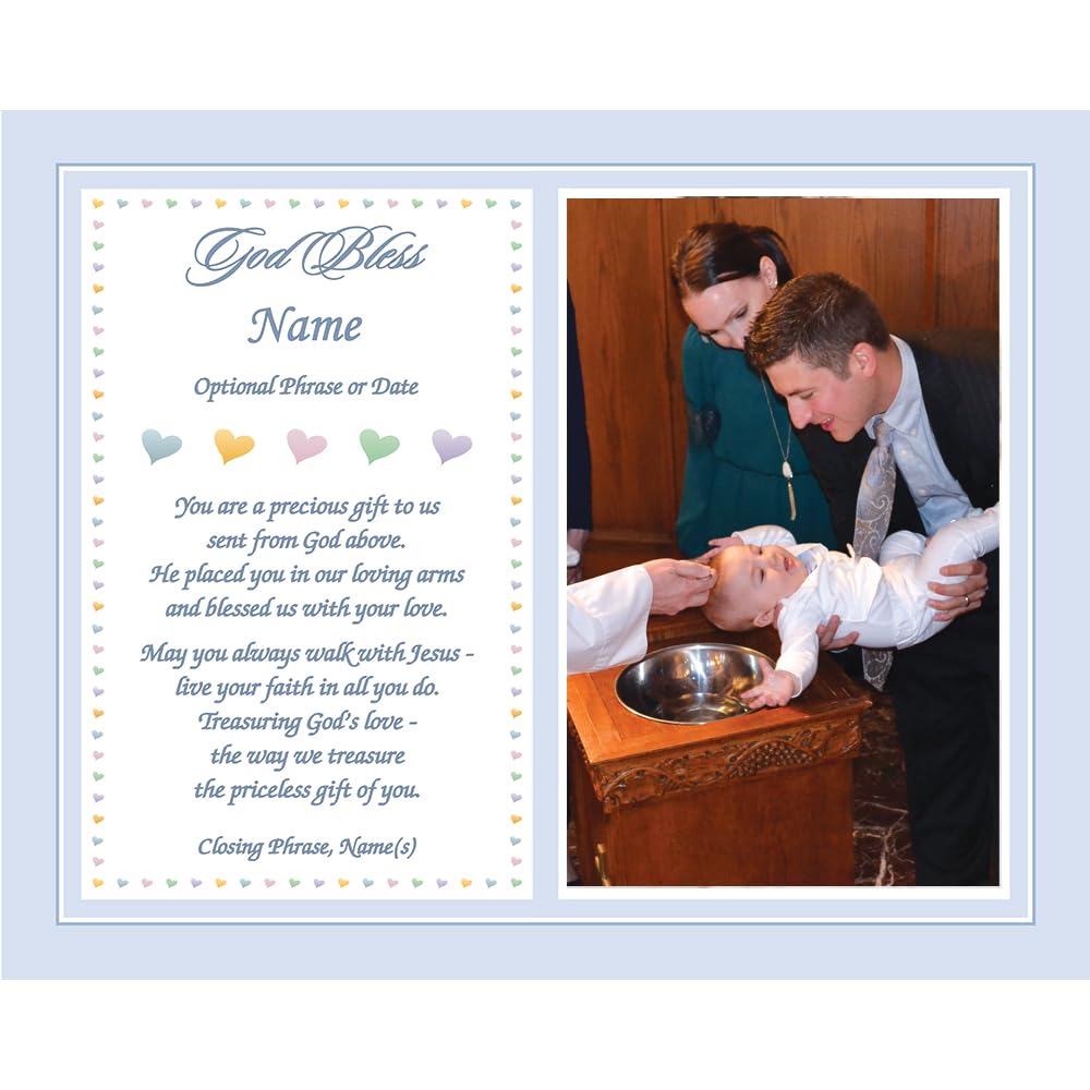 Poetry Gifts Baptism For New Baby Boy Grandson, Personalized Keepsake 8X10 Custom Print