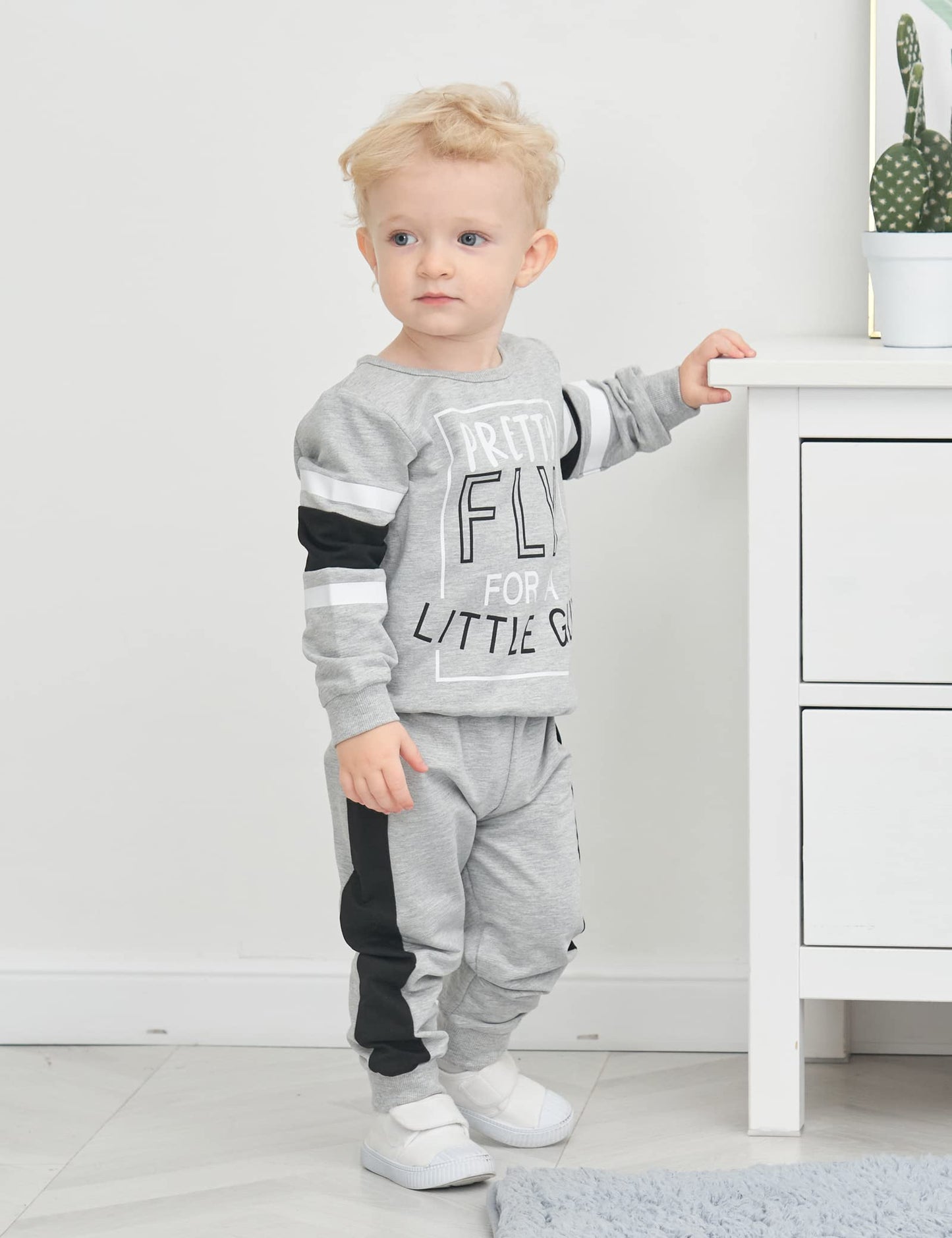 Menglang Toddler Boy Clothes Long Sleeve Pullover Sweatshirt Top Jogger Pant Set 2 Piece Outfit 2T 3T Boy Clothes