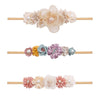 Mligril Baby Girl Floral Headbands Set - 3Pcs Flower Crown Newborn Toddler Hair Accessories