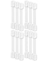 Bates- Child Safety Strap Locks, 12 Pack, White Baby Cabinet Locks, Toilet Locks Baby Proof, Child Proof Drawer Locks, Cabinet B