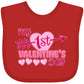 Inktastic My First Valentine 'S Day With Pink Heart And Arrow Baby Bib Red 39970