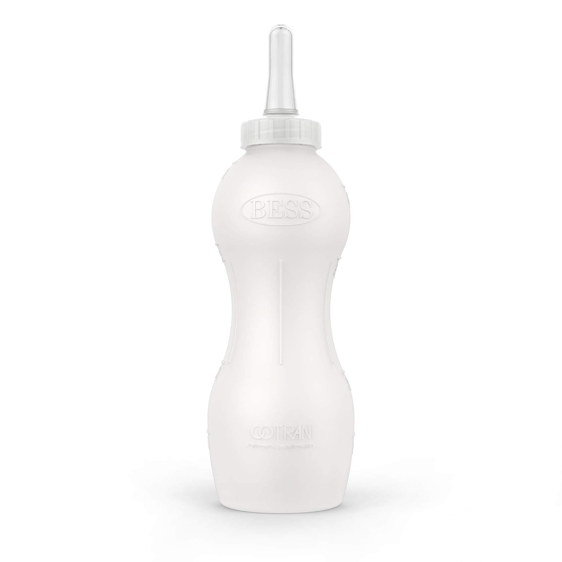 Bess Calf 2Qt Nursing Feeding Bottle: Leak-Free, Non-Collapsing, With Clear Screw-On Nipple