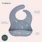 Ava + Oliver Waterproof Silicone Bib Set With Adjustable Neck Closure - Durable Silicone Bibs For Babies - Set Of 2 (Surfboards)