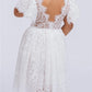 2Bunnies Girl Paisley Lace Back A-Line Tutu Tulle Party Flower Girl Dress (All Lace Flutter Sleeve Knee-White, 2T)