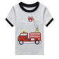 Little Boys Cotton Short Pajamas Summer Kids Fire Truck Clothes Set Toddler Pjs 3-4 Years
