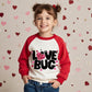 Xfsjgna Valentines Day Sweatshirts Kids 7T Boys Girls Valentine'S Ladybug Heart Graphic Raglan Shirt Toddler Long Sleeve Tops Re