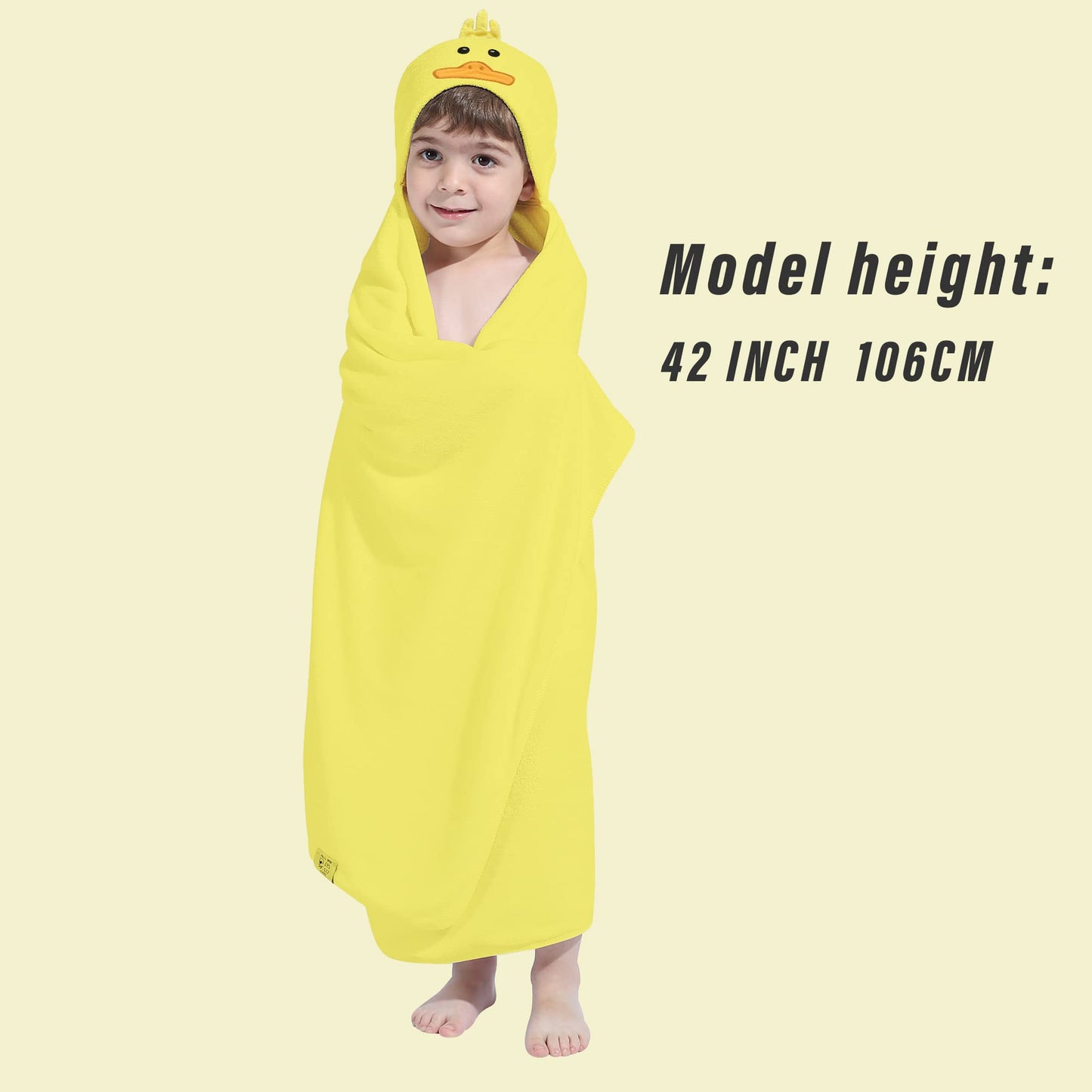 Hiphop Panda Hooded Towel For Kids - Viscose Derived From Bamboo, 30 X 50 Inch Large Size For 3-10 Yrs - Premium Kids Bath Towel