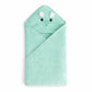Hi mom Kids World Baby Hooded Bath Towel, Blue, Cotton Terry, Bear Design with Embroidered Face and Pompom Ears (Green, 80X80)