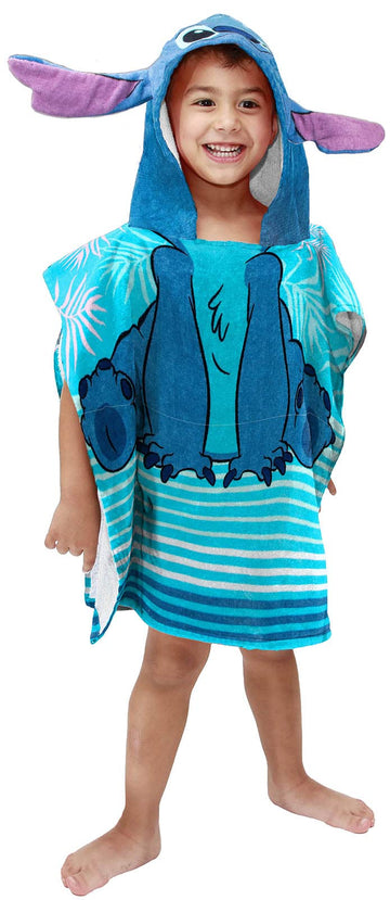 Jay Franco Disney Lilo & Stitch Kids Bath/Pool/Beach Hooded Poncho - Super Soft & Absorbent Cotton Towel, Measures 22 X 22 Inche